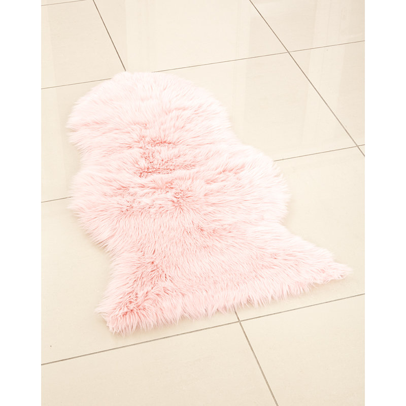 Hazelwood Home Sheepskin Baby Pink Area Rug & Reviews Wayfair.co.uk